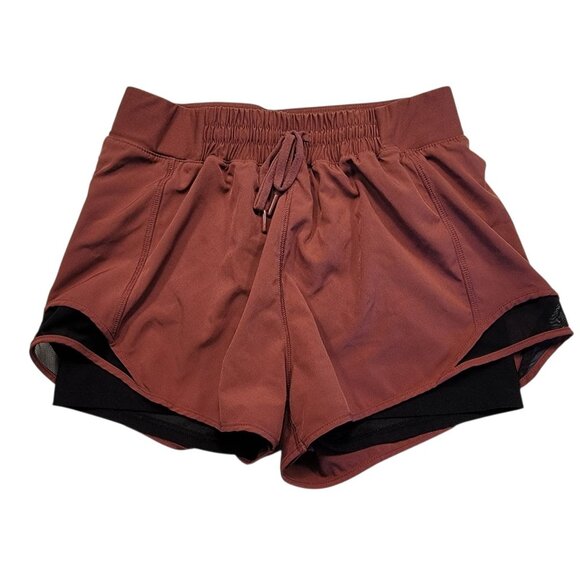 MPG Athletic Running Shorts Women's Size Small Maroon Red 2-in-1 Stretch Waist - Picture 2 of 10